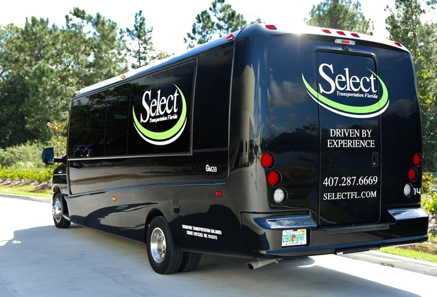 Mears Select Black Luxury Minibus in Orlando, Florida