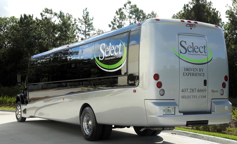 Mears Select Black and White Luxury Minibus in Orlando, Florida