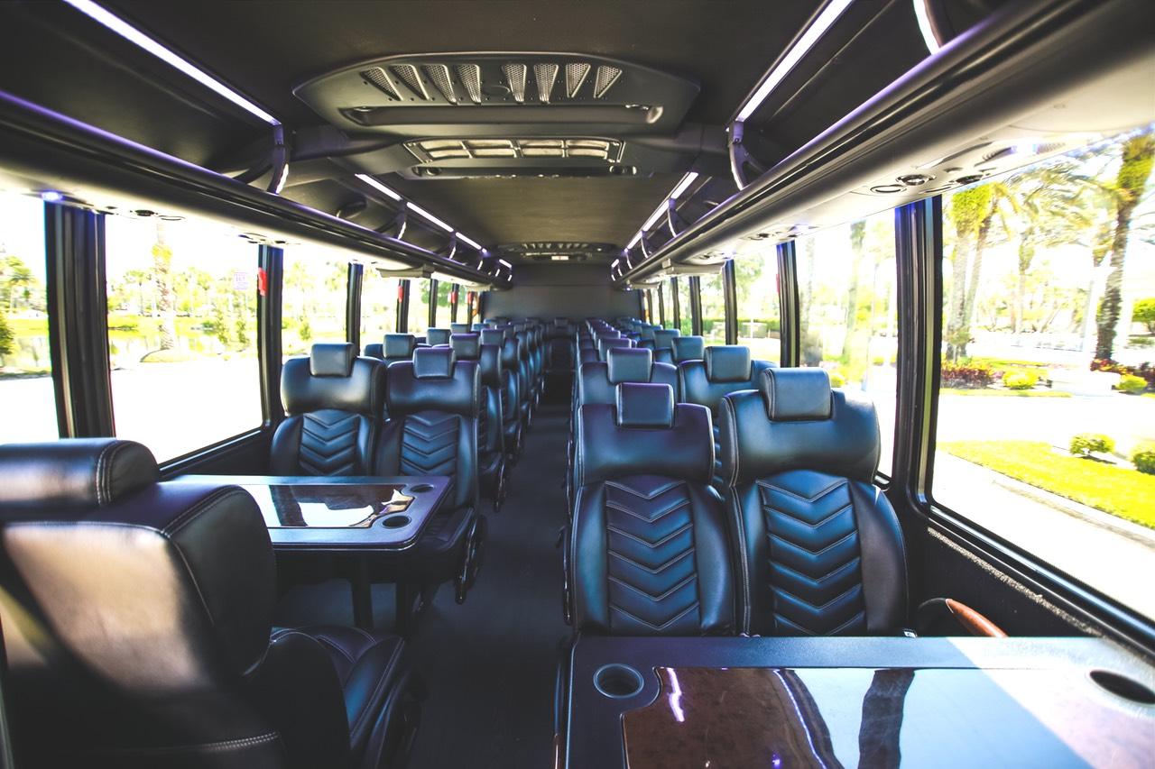 Mears Select Black and White Luxury Minibus interior in Orlando, Florida
