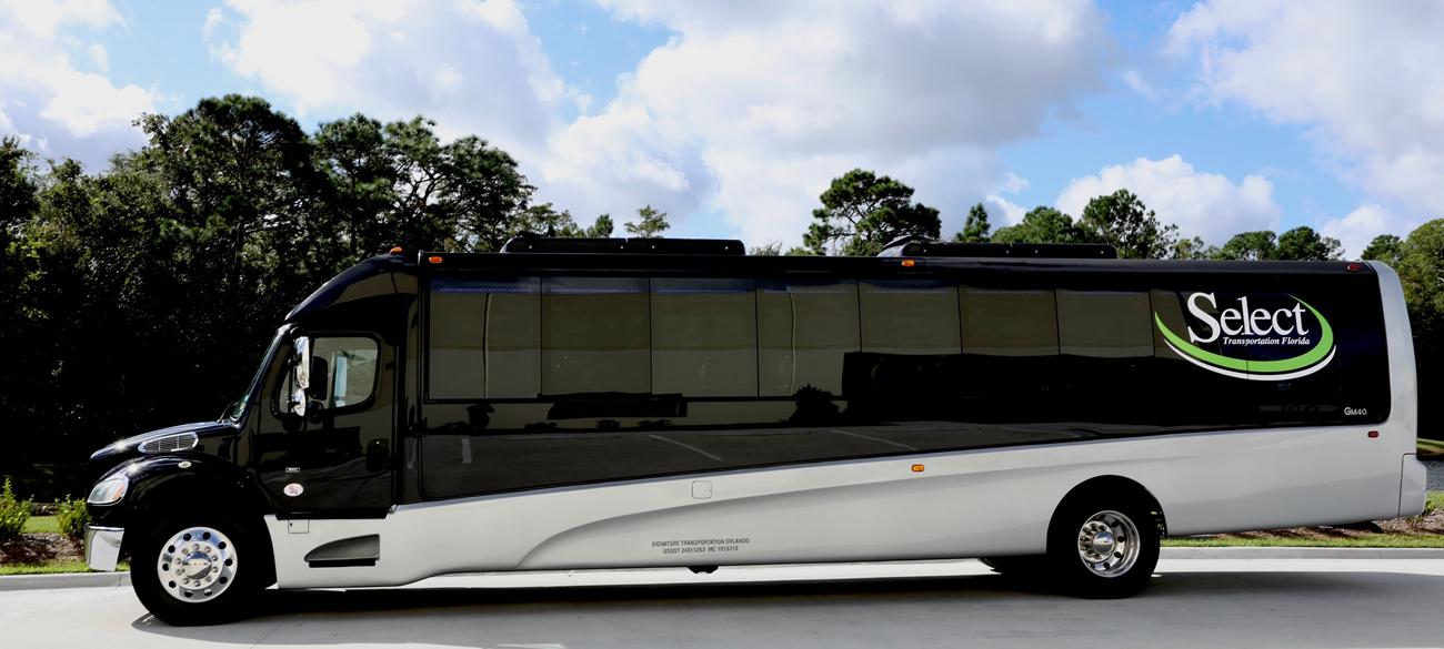 Mears Select Black and White Luxury Minibus in Orlando, Florida